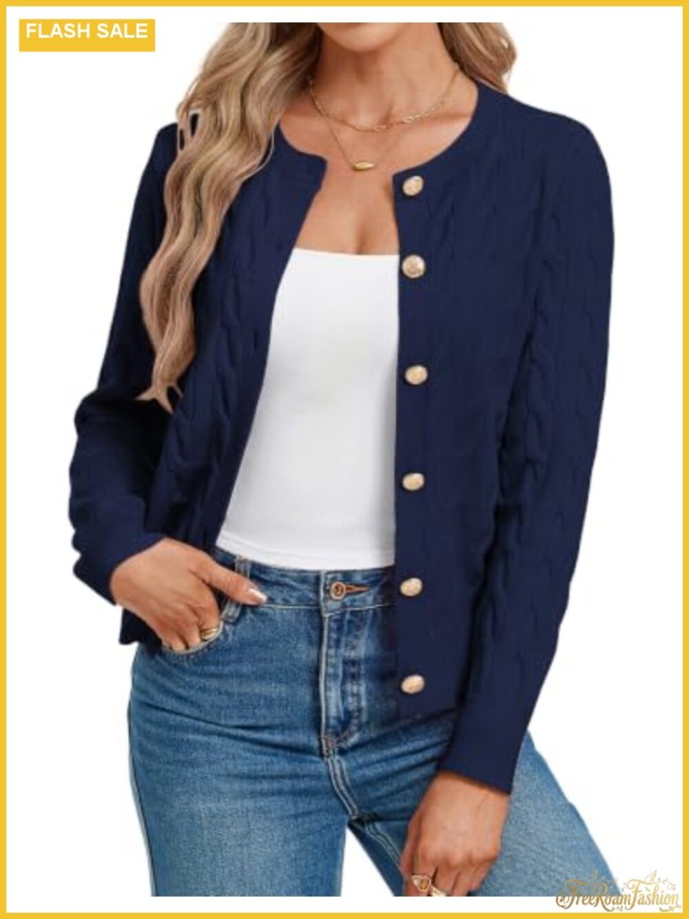 GRACE KARIN Button Up Cable Knit Cardigan Sweater Fall Outfit